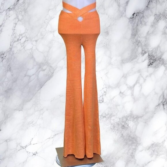 H:ours Cia Crossover Knit Pant - Orange Spacedye - Picture 2 of 9